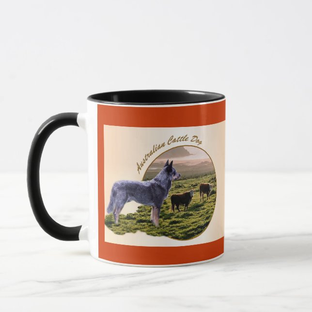 Australische Rind Dog Art Tasse (Links)
