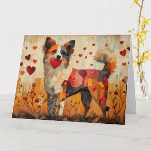 Australische Rind Dog Folk Art mit Herz Karte