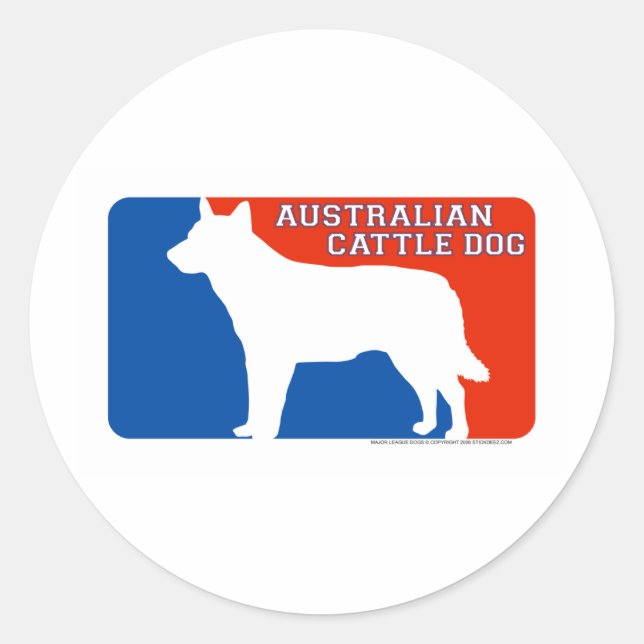 Australische Rind Dog Major League Docker Runder Aufkleber (Vorderseite)