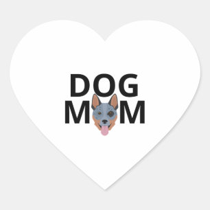 Australische Rind und Hund Mutter Premium 2 Herz-Aufkleber