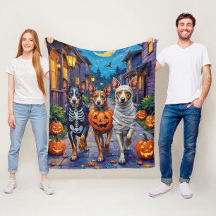 Australische Rinder an Halloween beim Trick-or-Tre Fleecedecke