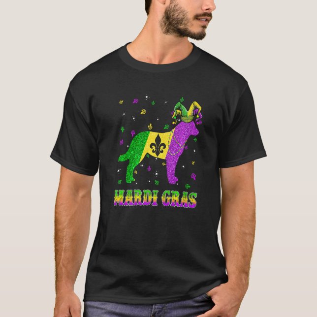 Australische Rinder Dog Mardi Gras Carnival Jester T-Shirt (Vorderseite)