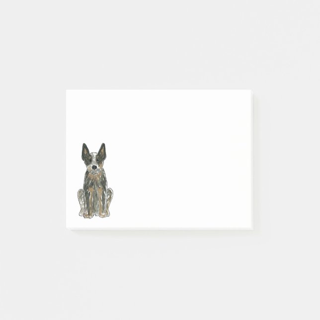 Australische Rinder Hund Blue Heeler ACD Art Post-it Klebezettel (Vorderseite)