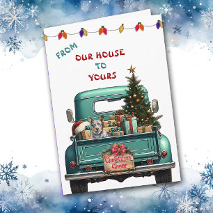 Australische Rinder Hunde Farm LKW Weihnachtskarte Feiertagskarte