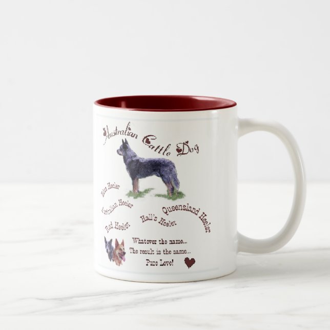 Australische Rinder-Hunde-Geschenke Zweifarbige Tasse (Rechts)