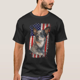 Australische Rinder Hunde Patriotische Amerikanisc T-Shirt