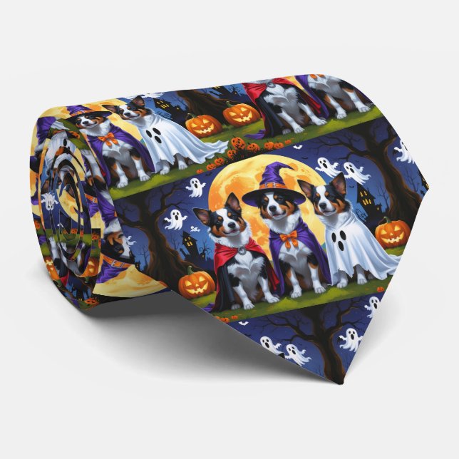 Australische Rinder Hunde Pumpkin Halloween Funny Krawatte (Gerollt)