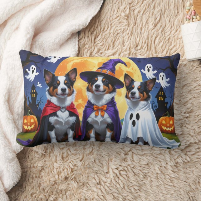 Australische Rinder Hunde Pumpkin Halloween Funny Lendenkissen (Decke)