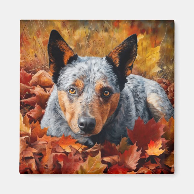 Australische Rinder im Herbst Leaves Fall Inspirie Magnet (Vorne)
