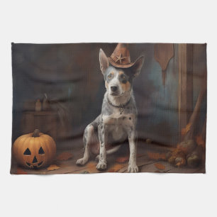 Australische Rinder-Kürbisse Halloween Gruselig Geschirrtuch