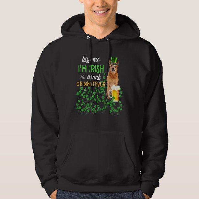 Australische Rinder Küssen Ich bin irisch oder Bet Hoodie (Vorderseite)