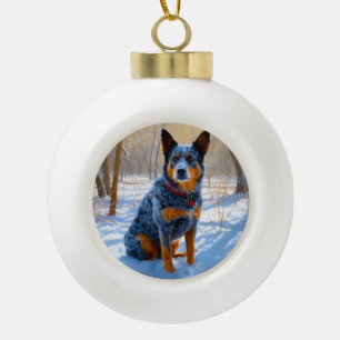 Australische Rinder Let It Snow Weihnachten Keramik Kugel-Ornament