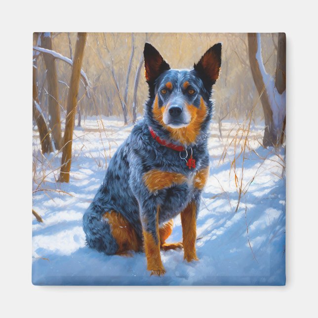 Australische Rinder Let It Snow Weihnachten Magnet (Vorne)