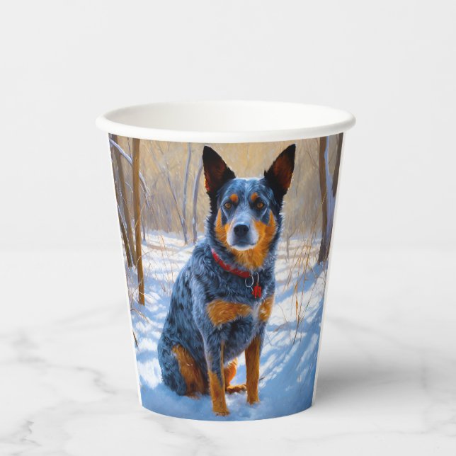 Australische Rinder Let It Snow Weihnachten Pappbecher (Vorderseite)