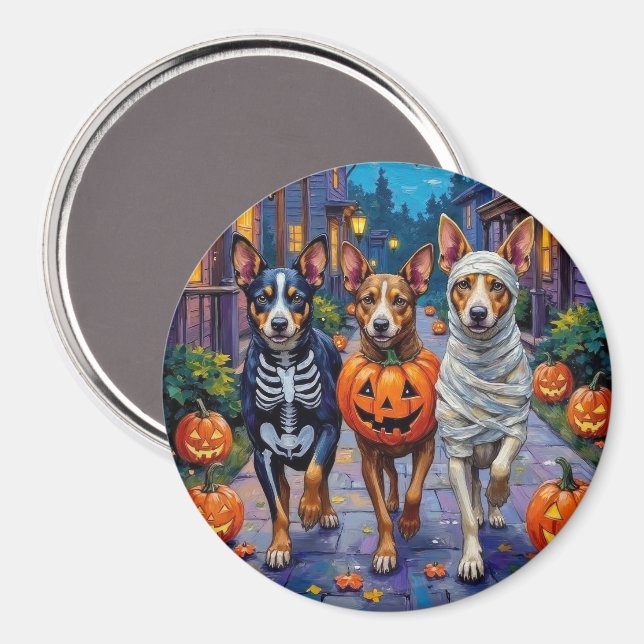 Australische Rinder-Trick-or-Treating zu Halloween Magnet (Vorderseite/Rückseite)