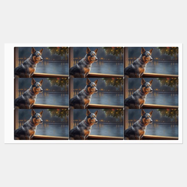 Australische Rinder Weihnachts-Kreuzfahrt Pawsome  Etiketten (Blatt)