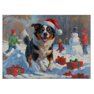 Australische Rinder Weihnachts-Schneeszene Schneidebrett