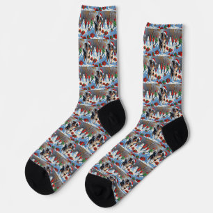 Australische Rinder Weihnachts-Schneeszene Socken