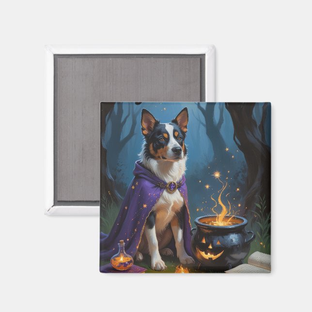 Australische Rinder-Whimsical Halloween-Malerei Magnet (Vorderseite/Rückseite)