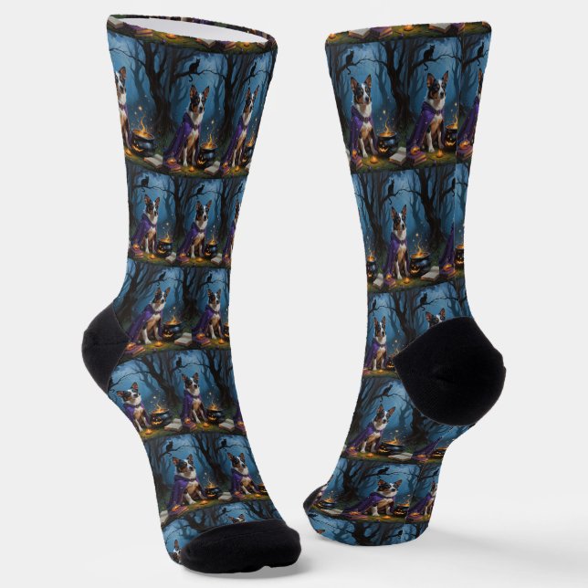 Australische Rinder-Whimsical Halloween-Malerei Socken (Gewinkelt)
