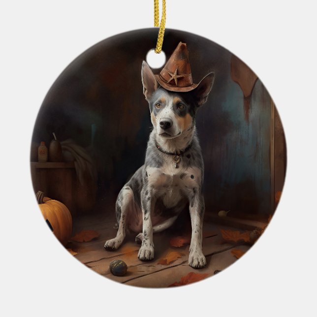 Australische Rinderpumpen Halloween Beängstigend Keramik Ornament (Vorne)