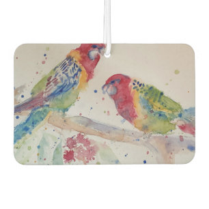 Australische Rosella Parrot Bird Watercolor Kunst Autolufterfrischer