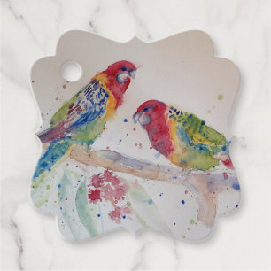 Australische Rosella Parrot Watercolor Kunst Geschenkanhänger