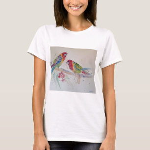 Australische Rosella Parrots Watercolor Art T Shir T-Shirt