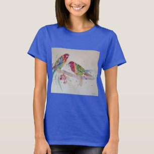 Australische Rosella Parrots Watercolor Art T Shir T-Shirt