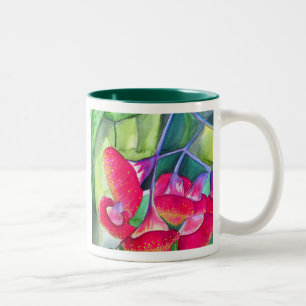 Australische Rot Blütengummi Aquarellkunst Zweifarbige Tasse