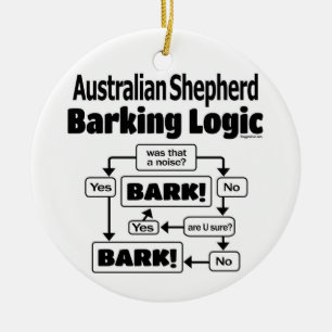 Australische Schäfer-Abstreifenlogik Keramik Ornament