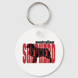 Australische Schäfer-Silhouette Schlüsselanhänger