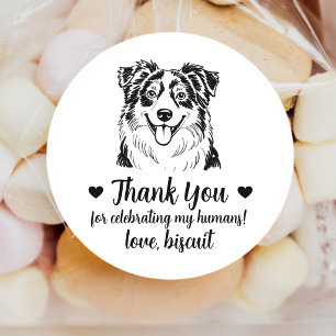 Australische Schäferhund-Hochzeitsgeschenk-Aufkleb Runder Aufkleber