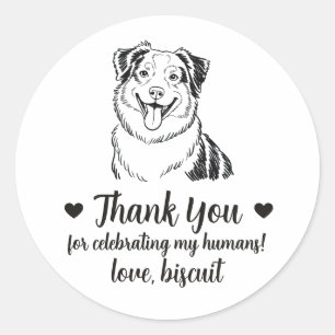 Australische Schäferhund-Hochzeitsgeschenk-Aufkleb Runder Aufkleber