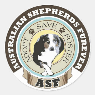 Australische Schäferhunde Furever Logo Rundaufkleb Runder Aufkleber