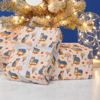 Australische Schäferhunde Herbst verlässt Bushes M Geschenkpapier