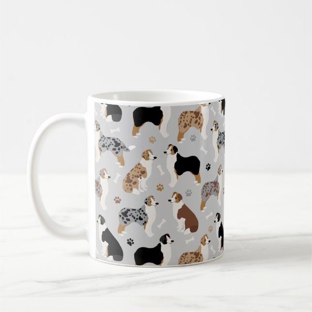 Australische Schäferknochen und -paws Kaffeetasse (Links)