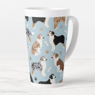 Australische Schäferknochen und -paws Latte-Tasse Milchtasse