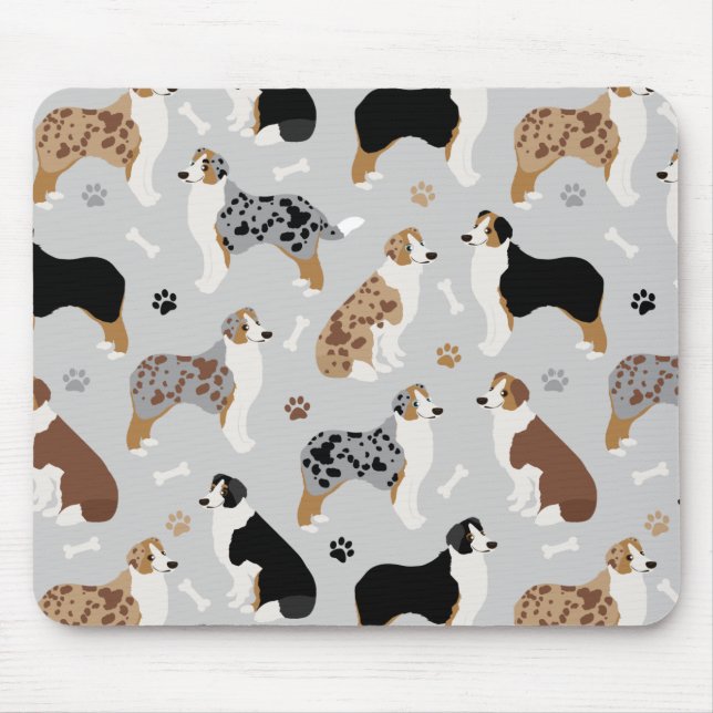 Australische Schäferknochen und -paws Mousepad (Vorne)