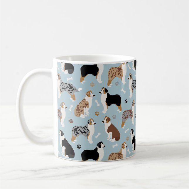 Australische Schäferknochen und -paws Tasse (Links)