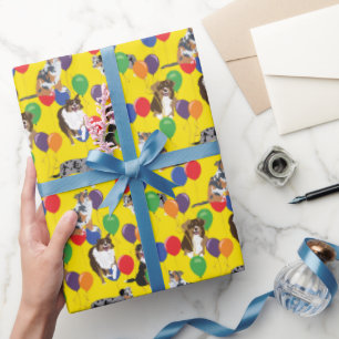 Australische Shelpherie und Party Balloons Geschenkpapier