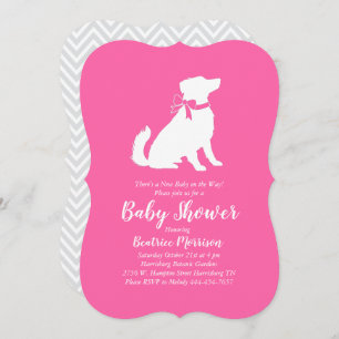 Australische Shepherd Dog Baby Shower Pink Girl Einladung