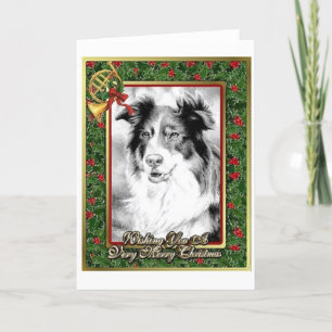 Australische Shepherd Dog Blank Christmas Card Feiertagskarte