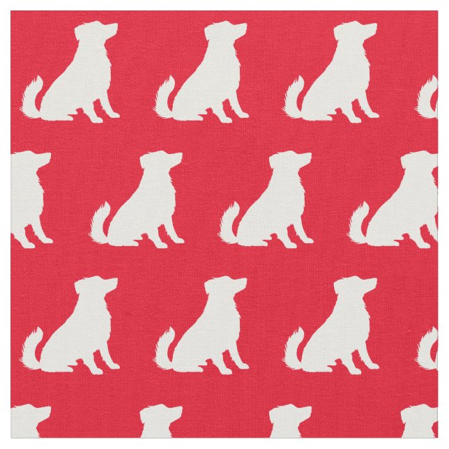 Australische Shepherd Dog Silhouette Pet Aussie Re Stoff (Nahaufnahme)