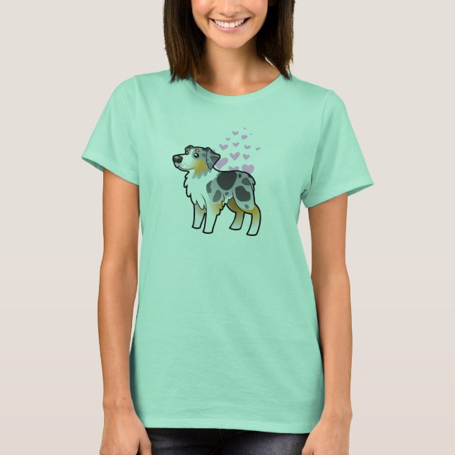 Australische Shepherd-Liebe T-Shirt (Vorderseite)