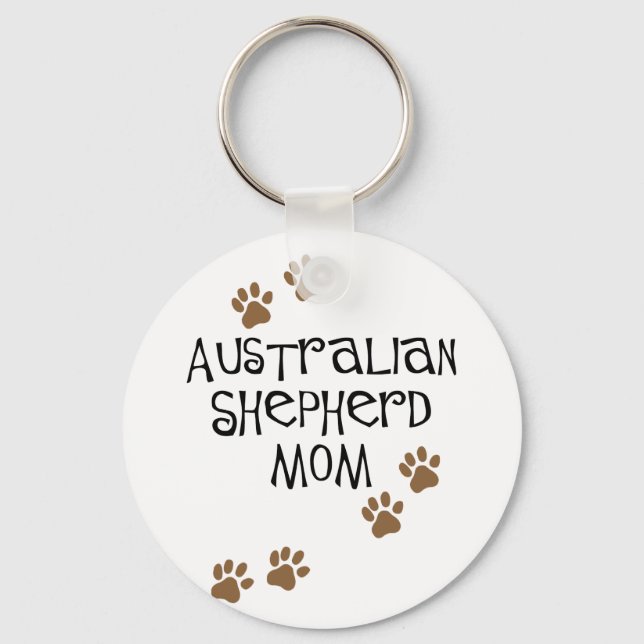 Australische Shepherd-Mama Schlüsselanhänger (Vorderseite)