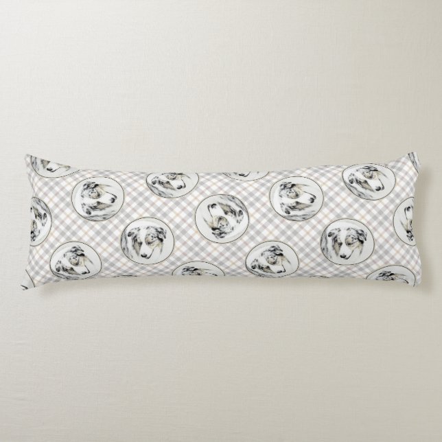 Australische Shepherd Painting Blue Merle Dog Art Seitenschläferkissen (Vorderseite)