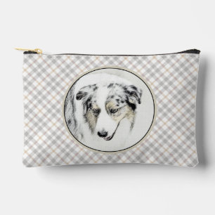 Australische Shepherd Painting Blue Merle Dog Art Zubehörtasche