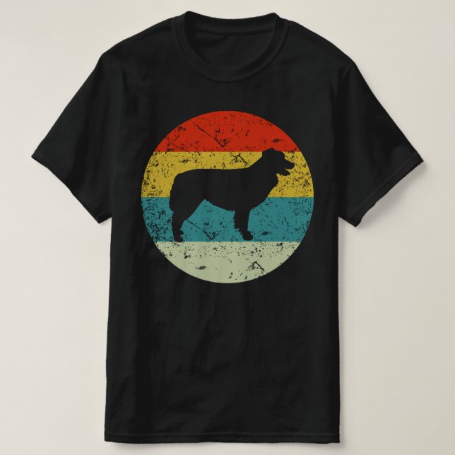 Australische Shepherd Retro Vintage Silhouette T-Shirt (Design vorne)