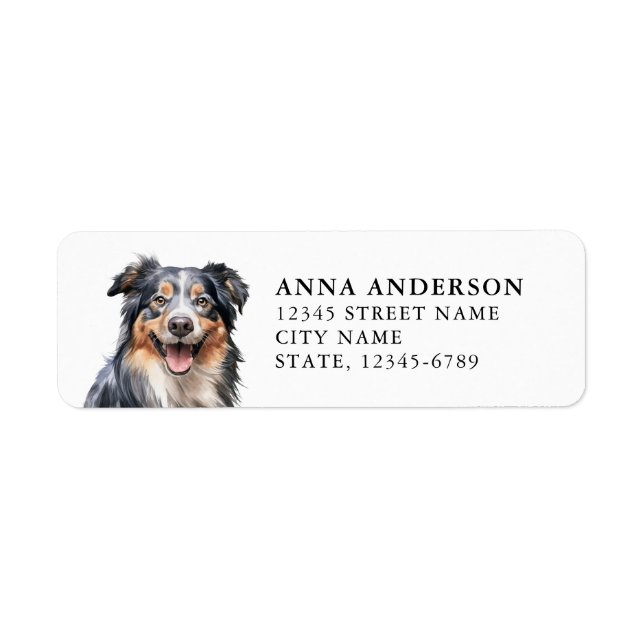 Australische Shepherd-Rücksendeadressen-Aufkleber (Vorne)